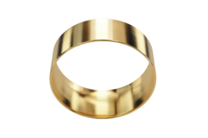 brilhante ouro anel com suave, polido superfície, refletindo luz belas. simples ainda elegante Projeto faz isto adequado para vários ocasiões, simbolizando Eterno elegância e comprometimento png