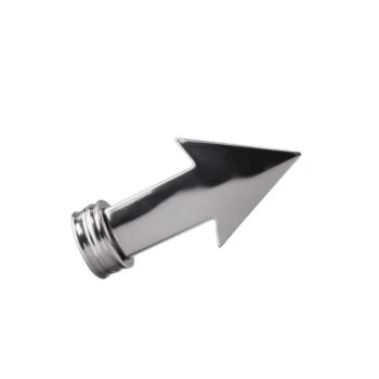 skinande metallisk pil formad objekt med gängad bas, liknar skruva eller bult, isolerat på genomskinlighet bakgrund. objekt speglar ljus, highlighting dess slät yta och elegant design png