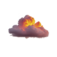 Vibrant, fluffy cloud with stunning gradient of orange and pink hues, resembling sunset sky. cloud soft texture and warm colors evoke sense of tranquility and wonder png