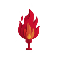 Vibrant red and orange flame illustration with stylized shapes, evoking warmth and energy. design features layered flames rising from base, creating dynamic and lively visual png