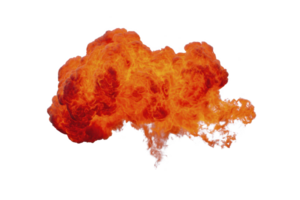 Vibrant explosion of orange and red flames creates dramatic and intense visual effect, capturing dynamic energy of fiery blast. image conveys sense of power and motion png