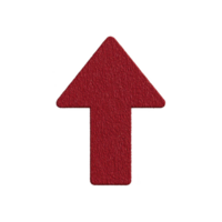 Red textured arrow pointing upwards, symbolizing direction or progress. arrow has simple design and stands out against plain background, conveying sense of movement or growth png