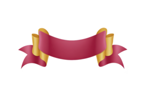Decorative red and gold ribbon banner with smooth, flowing design, perfect for adding elegant touch to invitations, announcements, or festive decorations png