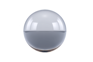 Reflective glass sphere with smooth surface and subtle reflections, creating minimalist and modern aesthetic. sphere transparency and shine add sense of elegance and simplicity png