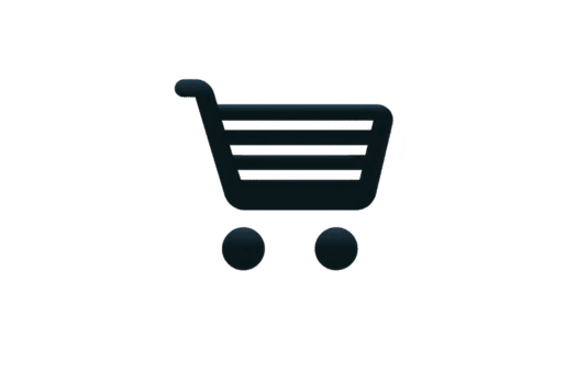 Shopping cart icon black, symbolizing online shopping and e commerce. simple design features cart with two wheels and handle, often used digital platforms for purchasing items.shopping cart icon png