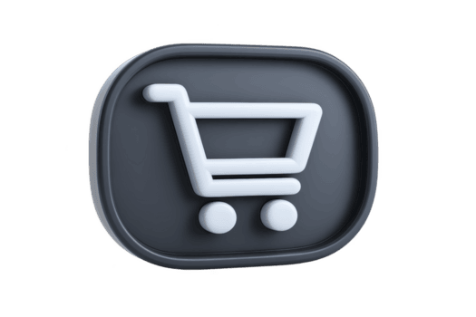 3d icono de compras carro en transparencia fondo, simbolizando en línea compras y mi comercio. carro es blanco, contrastando con oscuro fondo, creando moderno y pulcro diseño png