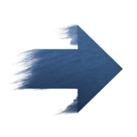 Blue textured arrow with brushstroke effect points to right, blending artistic style with directional symbolism. design combines metallic look with painted finish, creating dynamic visual png