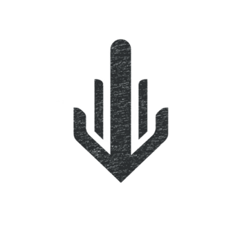 texturizado negro flecha señalando hacia abajo con único diseño, presentando múltiple líneas extensión desde principal flecha eje, creando moderno y resumen apariencia png