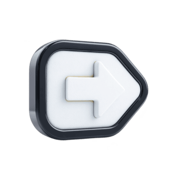 3d flecha icono con blanco flecha señalando bien, conjunto en contra negro y transparencia antecedentes. diseño es moderno y pulcro, adecuado para digital interfaces o navegación propósitos png