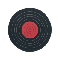 Circular target with concentric rings and red bullseye is depicted, commonly used for shooting practice or archery. design is simple and clear, emphasizing precision and focus png
