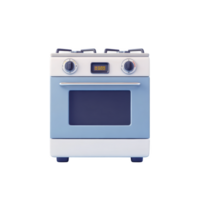 Blue and white toy stove with digital clock and two knobs, designed for children play. stove features simple, colorful design, evoking sense of fun and imagination png