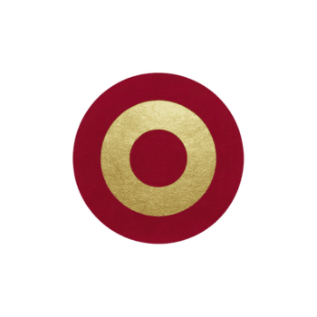 rosso e oro circolare bersaglio design con metallico finire, con concentrico cerchi. vivace colori e brillante struttura creare Impressionante visivo effetto png