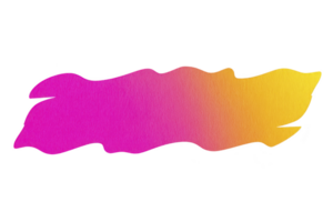 Vibrant gradient brush stroke with pink and yellow hues, creating dynamic and artistic effect. texture adds depth, making it ideal for creative projects and design elements png