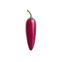 Vibrant red chili pepper with glossy surface and green stem, isolated on transparency background. png