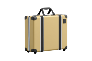 Sleek, modern beige suitcase with black accents and wheels, perfect for travel. design is minimalist and functional, featuring sturdy handle and protective corners png
