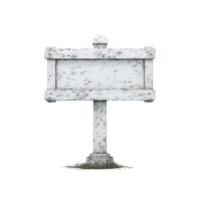 Weathered, blank wooden signpost stands on grassy patch, showcasing rustic and vintage appearance. sign aged texture adds character, making it ideal for creative projects png