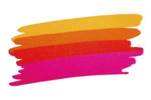 Vibrant brush strokes in yellow, orange, red, and pink create colorful abstract design. overlapping strokes form dynamic and energetic composition, perfect for creative backgrounds png