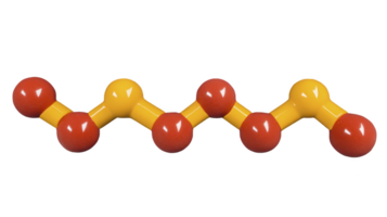 Colorful molecular model with red and yellow spheres connected by rods, representing atoms and bonds in chemical structure. vibrant design is educational and visually engaging png
