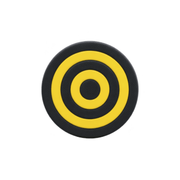 il giro nero e giallo bersaglio con concentrico cerchi crea Impressionante visivo. grassetto contrasto e semplice design rendere esso occhio attraente e efficace per vario usi png