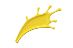 Vibrant yellow paint splash with dynamic, fluid motion against transparency background, creating sense of energy and creativity png