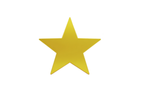 Shiny golden star with smooth surface is centered on plain transparency background, symbolizing achievement and excellence png