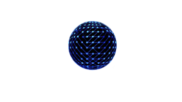 Glowing blue sphere with interconnected lines and nodes creates futuristic and technological appearance, symbolizing digital networks and innovation png