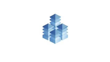 Geometric, abstract 3D structure composed of blue cubes arranged in symmetrical pattern, creating modern and futuristic design. image conveys sense of innovation and creativity png