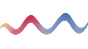 Colorful wavy brushstroke transitions smoothly from warm orange to cool blue, creating dynamic and artistic visual effect. gradient adds sense of movement and creativity png