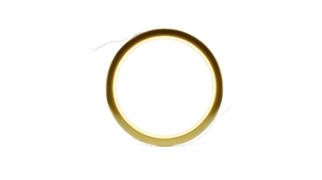 Glowing golden ring with bright aura and lightning effect creates mystical and powerful visual. circular shape and radiant light suggest themes of magic and energy png