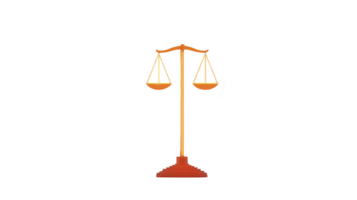 Balanced scale with wooden base symbolizes justice and fairness, featuring two golden pans suspended from central beam. image conveys sense of equilibrium and impartiality png