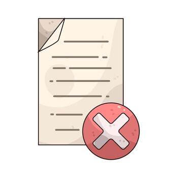 Document with an error symbol vector