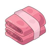 Stack of soft pink towels vector