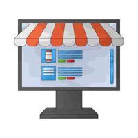 Marketplace promo shopping vitamin supplement vector