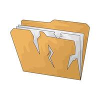 damaged folder illustration vector