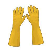 Yellow rubber cleaning gloves vector