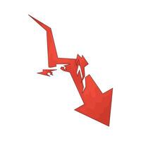 Red downward arrow illustration vector