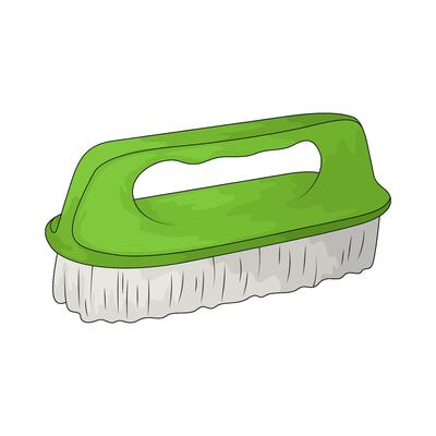 Cleaning brush with green handle