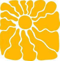 sunburst abstract shapes fluid hand drawn organic shapes sun yellow vector