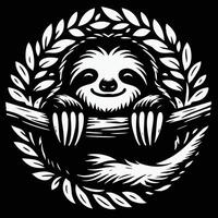 Sloth Drawing in Nature vector