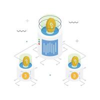 Bitcoin storage and security illustration vector