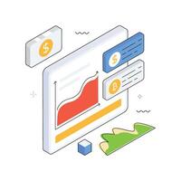 Financial Success Isometric Illustration. EPS 10 file vector