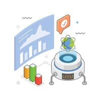 Global Data Monitoring isometric Illustration. EPS 10 file vector