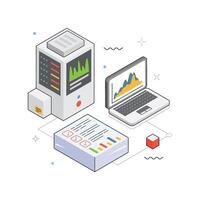 UI Data Visualization isometric Illustration. EPS 10 file vector