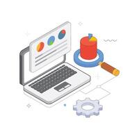 Pie Chart Visualization isometric Illustration. EPS 10 file vector