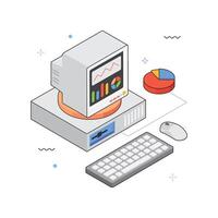 Data Processing isometric Illustration. EPS 10 file vector