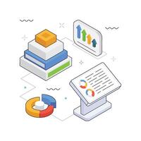 Business Reports isometric Illustration. EPS 10 file vector