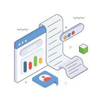 Web Dashboard with Performance Isometric Illustration. EPS 10 file vector