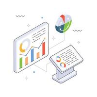 Business Report Isometric Illustration. EPS 10 file vector