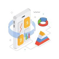 Visual Report Isometric Illustration. EPS 10 file vector