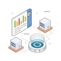 Pie Chart Dashboard Interface isometric Illustration. EPS 10 file vector